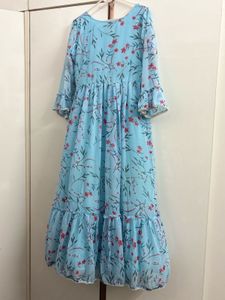 Beautiful Blue Floral Maxi Dress