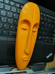 Orange Tribal Mask Home Decor