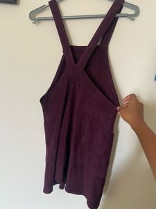 Chic Burgundy Overall Dress