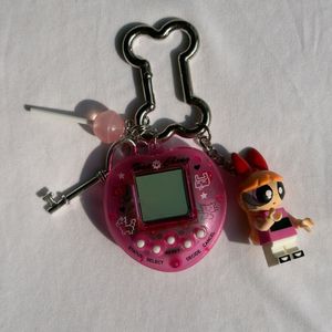 Cute Tamagotchi &amp; Character Keychain Set