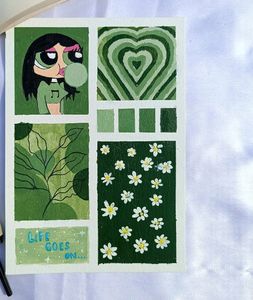 Green Mood board Painting