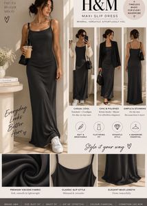 Sleek Charcoal Spaghetti Strap Maxi Dress