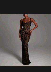 Elegant Black Lace Maxi Dress