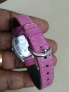Sonata Pink Leather Strap Watch