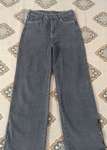 Grey Wide Leg Jeans