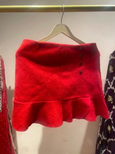 Red Ruffle Skirt