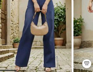 High Rise Contrast Stripe Ankle Tie-Up Baggy Jeans