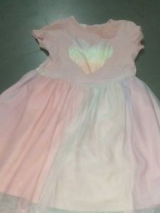 Cute Rainbow Heart Tulle Dress