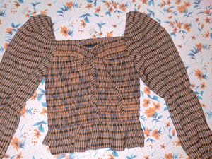 Trendy Smocked Plaid Crop Top