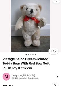 Vintage 80s Collectible Teddy bear plush with baby