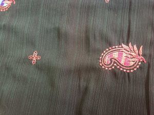 Elegant Green Embroidered Saree