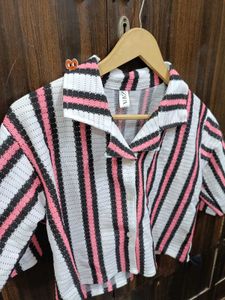 Chic Striped Cropped Shirt