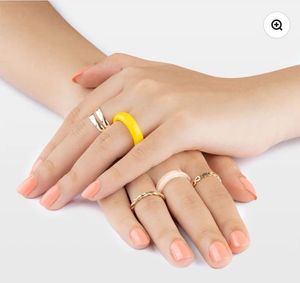 Unisex Vibrant Yellow Stackable Glass Ring