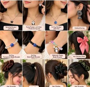 Cute Panda &amp; Evil Eye Jewelry &amp; Accessory Set
