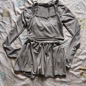 cute✨💋 Crop Top & Skirt Set