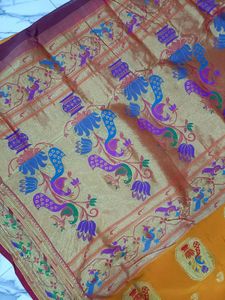 Elegant Yellow Paithani Saree
