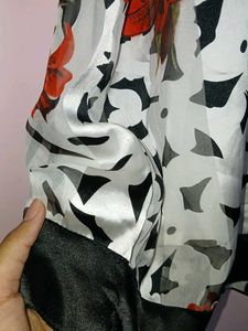 Elegant Floral Printed Tunic Dress with Beaded