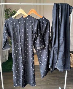 Pretty Black 🖤 Kurta , Pant , Dupatta Set