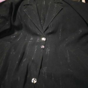 Elegant Black Front Open Abaya