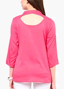 Red Collared Asymmetrical Top