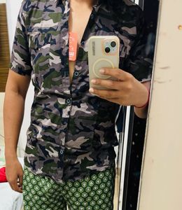 Camouflage Print Men's Shirt