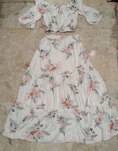 Beautiful Off Shoulder Top And Long Skirt Co Ord