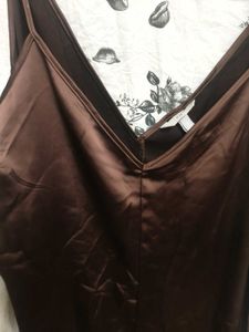 XXL size, Elegant Brown Slip Dress