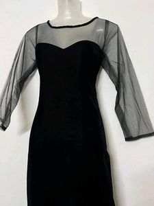 pinteresty Elegant Black Velvet Evening Dress