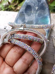 white diamond shining heels for women
