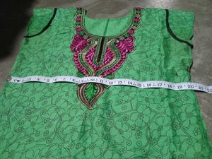 Embroidered Green Kurta