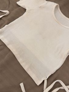 White Tie-Back Cropped Top