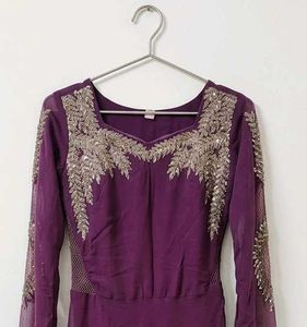 Embellished Purple Ethnic Gown