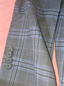 Men's Blue Plaid Blazer