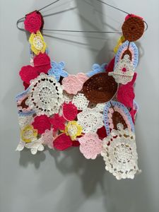 New savana Boho Crochet Flower Crop Top