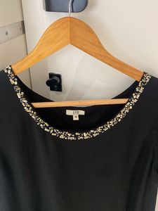 Chic Embellished Black Top