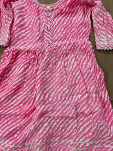 Pink & White Striped Kurta for 2-5 years