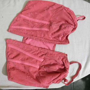 Pink Embroidered Corset Cami Top