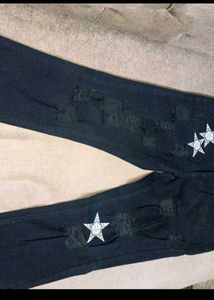 Shein Distressed Star Jeans