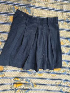 Denim Pleated Skirt