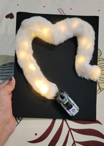 Unique Car &amp; Heart Light Decor on canvas