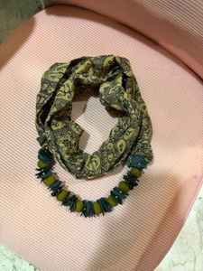 NWT Boho Paisley Infinity Scarf with Beaded Accent
