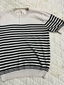 Striped Short-Sleeve Knit Top