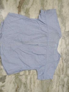 Cute light Blue Printed Button-Up Top