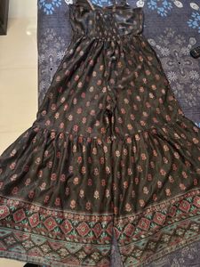 Elegant Ethnic Gown with Embellished Neckline