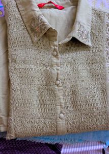 Green Smocked Kurta