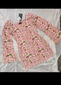 🌸Floral Print Kurta with Lace-Up Back