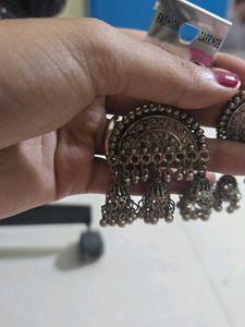 Oxidized Jhumka Earrings