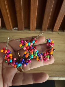 Boho Beaded Hoop Earrings