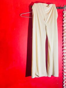 Elegant Cream Palazzo Pants