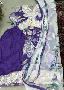Beautiful Purple Floral Kurta Set